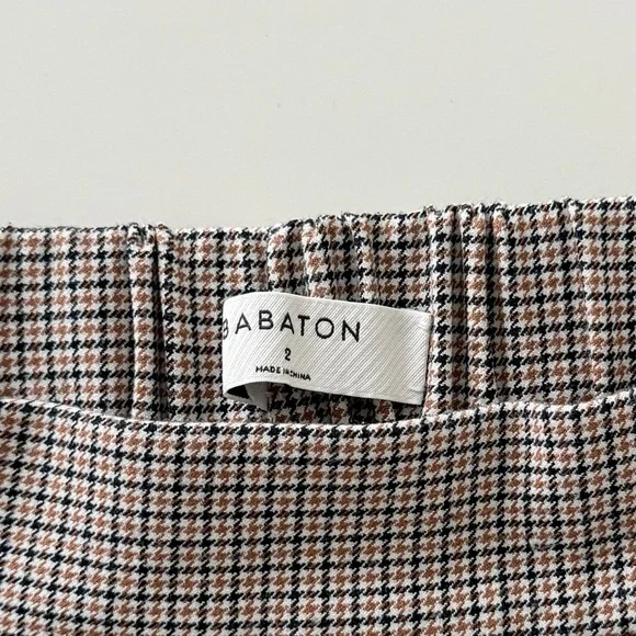 Babaton Conan Check Pants Size 2 Brown Plaid Slim Ankle Trouser Aritzia - Picture 3 of 12